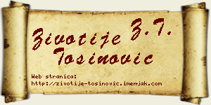 Životije Tošinović vizit kartica
